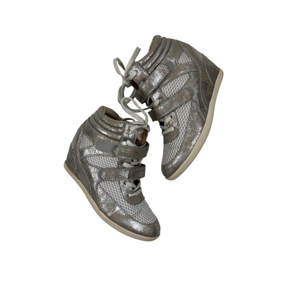 Madden Girl White Mesh Champagne Metallic Shimmer Hook & Loop Straps Size 7 - Picture 10 of 15